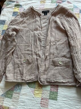 T—Tahari Blush Open-Front Textured Jacket